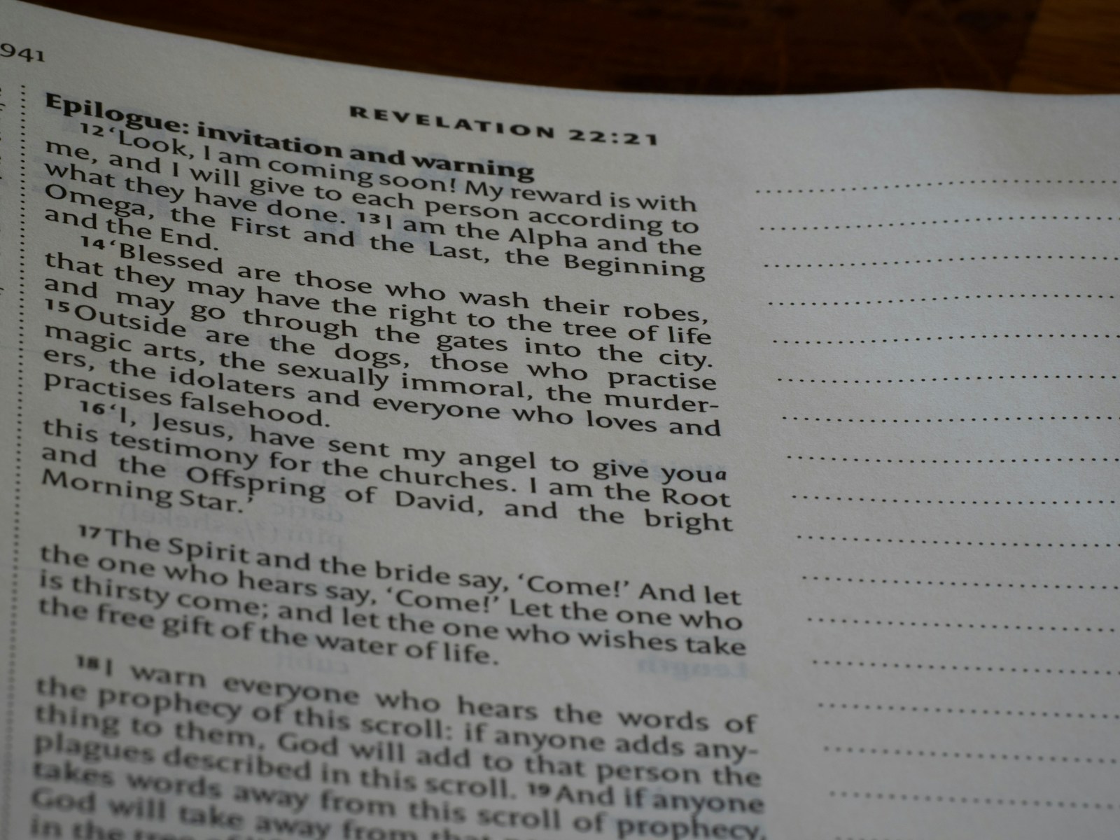 Bible text with verses about invitation and warning.